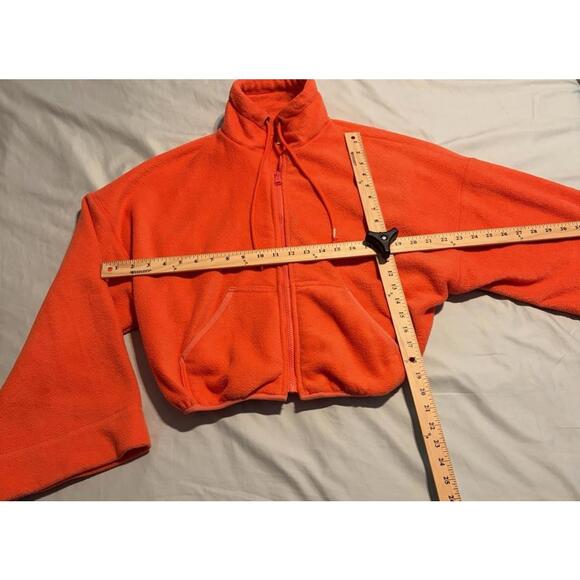 Free People FP Movement Hit The Slopes Fleece Jacket Womens Small Coral Orange - Picture 2 of 4